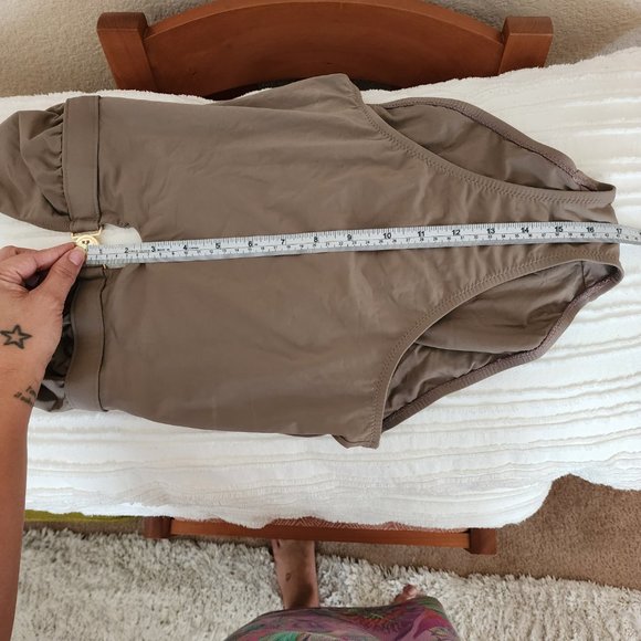 Tory Burch Nude One-Piece Halter Swim Suit - Picture 6 of 7